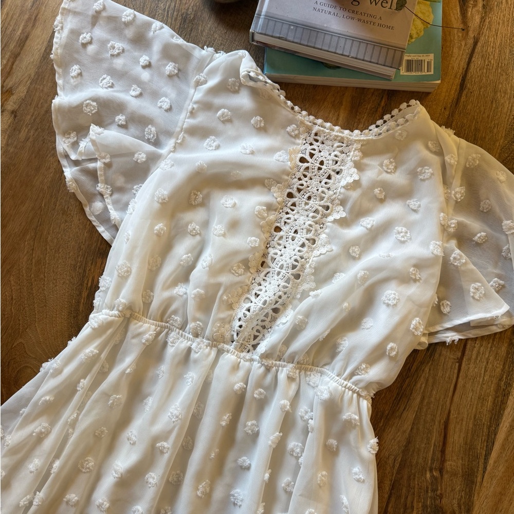 Amazon White Lace Mini Dress